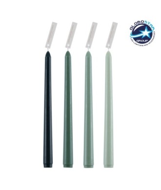 GloboStar® SPRING-FOREST 35210 ΣΕΤ 4 Αρωματικά Κεριά Κηροπηγίου Παραφίνης με Άρωμα Φρεσκάδα Βουνού Πολύχρωμα Μ2 x Π2 x Υ25cm